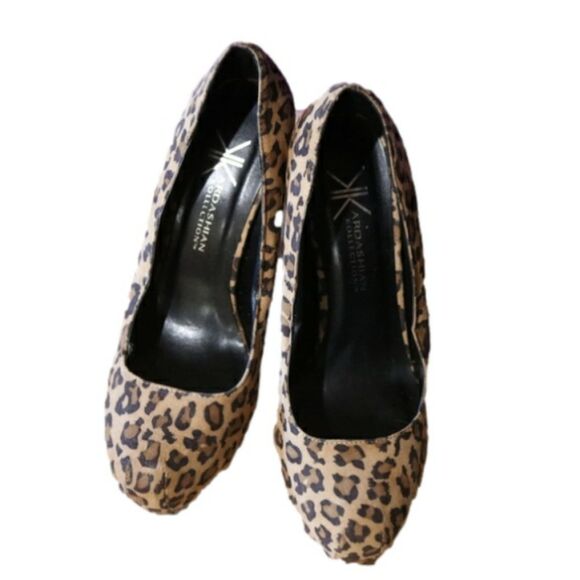 Kardashian Kollection Leopard Print Heels 8 - Picture 1 of 7